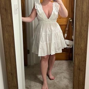 V-neck ruffle Abercrombie mini dress